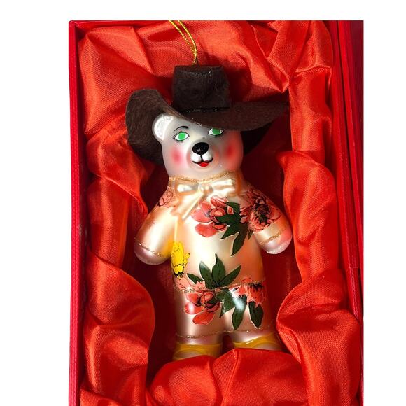 NEW Melissa McCarthy COWBOY BEAR GLASS ORNAMENT 2016 St Jude Limited Ed 154/410 - Picture 5 of 6